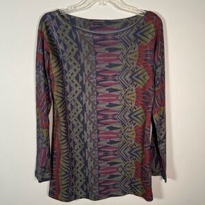 Nally & Millie Geometric Knit Tunic Top Women’s Medium Phoebe Friends